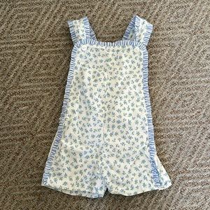 Sal & Pimenta blue floral shortie overall romper